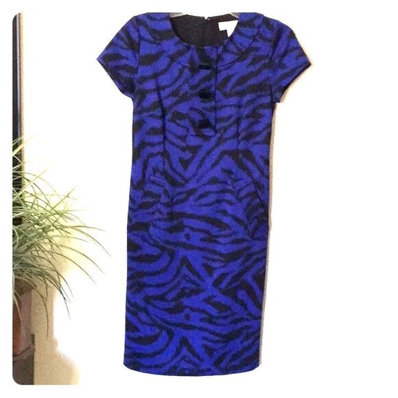 NWOT Micheal Kors Blue & Black Gold Dress 2
